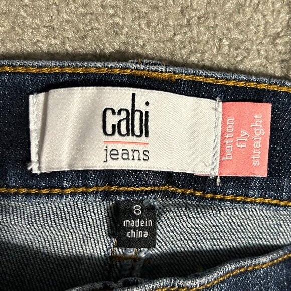 Cabi Exposed BUTTON FLY Distressed Straight Leg Jeans Women's Size 8 - Picture 13 of 14